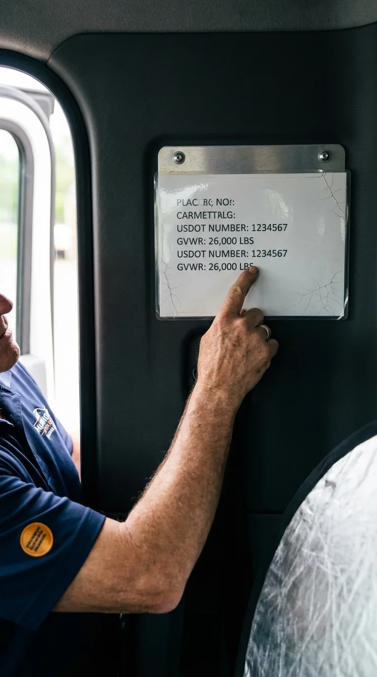 USDOT licensing placard verification in Huguenot